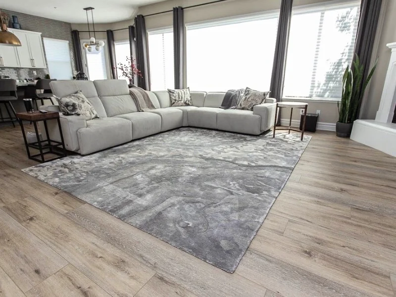 Living room vinyl flooring area rug | Nielson Fine Floors | Lincoln, CA