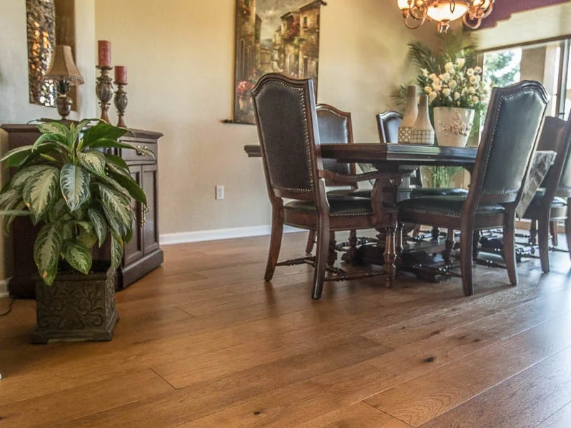 Traditional dining room wood floors | Nielson Fine Floors | Lincoln, CA