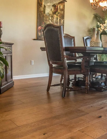 Traditional dining room wood floors | Nielson Fine Floors | Lincoln, CA